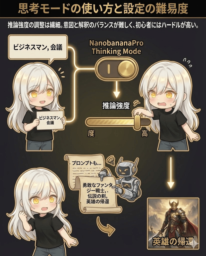 思考モードの使い方と設定の難易度